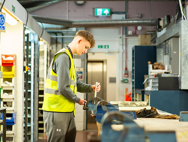 Students working in the workshop